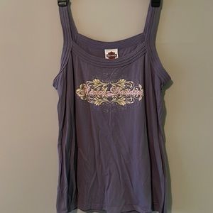 Harley-Davidson XL purple tank top.